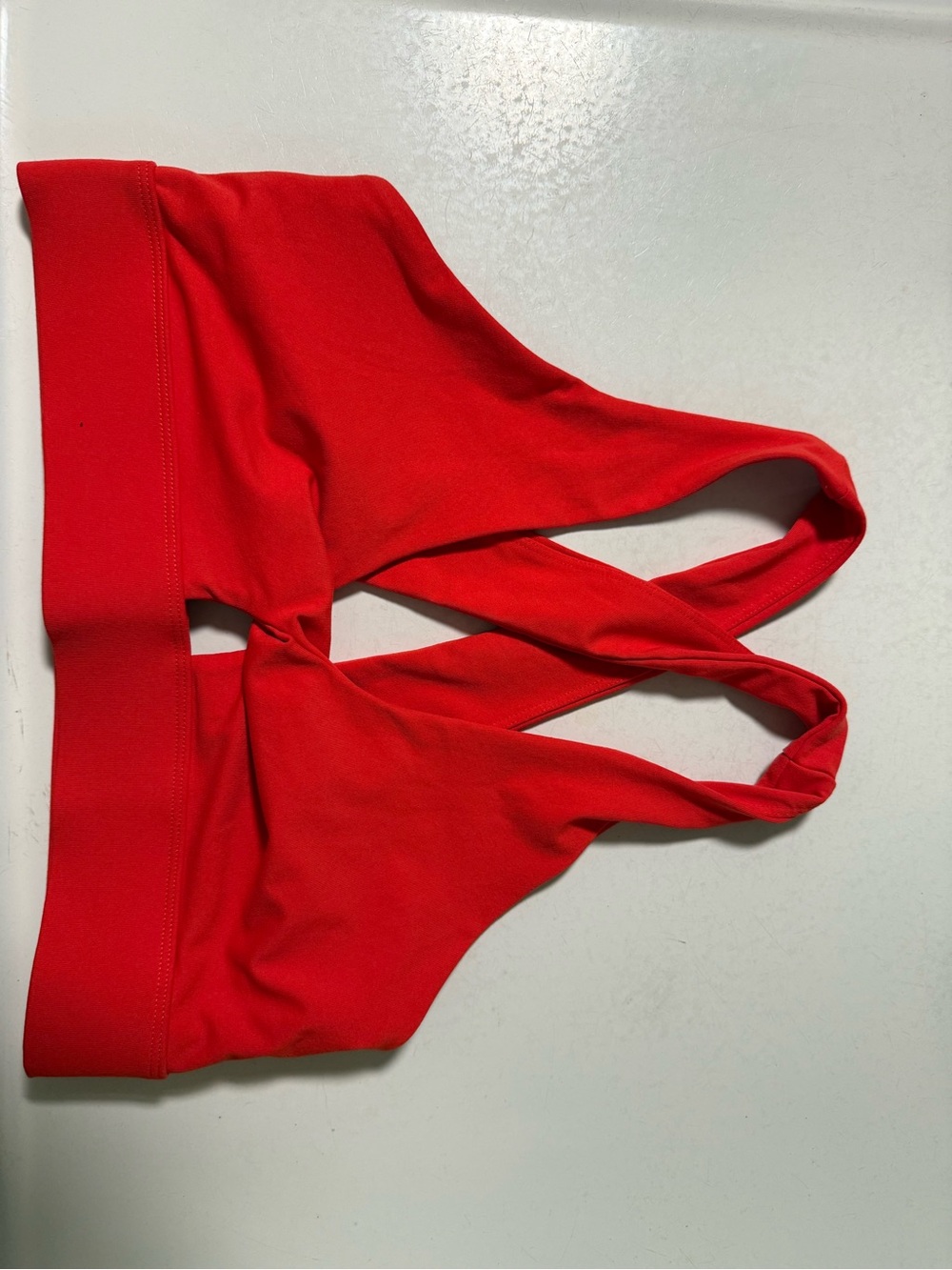 Fabletics Red Cross-Back Sports Bra size M